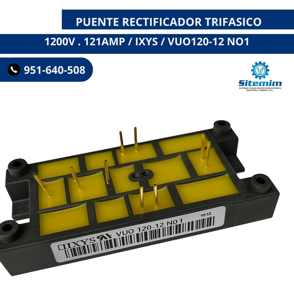 PUENTE RECTIFICADOR TRIFASICO 1200V . 121AMP / IXYS / VUO120-12 NO1