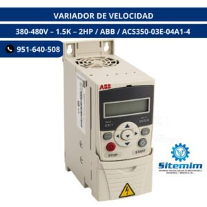 VARIADOR DE VELOCIDAD 380-480V – 1.5K – 2HP / ABB / ACS350-03E-04A1-4