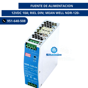 FUENTE DE ALIMENTACION 12VDC 10A; RIEL DIN; MEAN WELL NDR-120-12