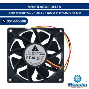 VENTILADOR DELTA PFB1224EHE 24V / 1.08 A / 120MM X 120MM X 38 MM