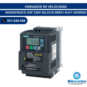 VARIADOR DE VELOCIDAD / MONOFÁSICO 2HP 220V 6SL3210-5BB21-5UV1 SIEMENS