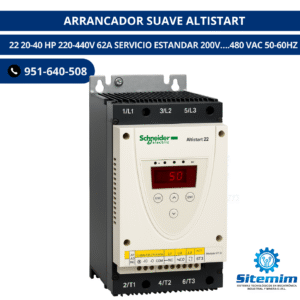 ARRANCADOR SUAVE ALTISTART / 22 20-40 HP 220-440V 62A SERVICIO ESTANDAR 200V….480 VAC 50-60HZ