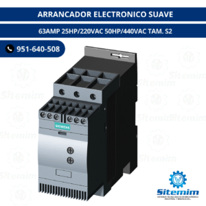 ARRANCADOR ELECTRONICO SUAVE / 63AMP 25HP/220VAC 50HP/440VAC TAM. S2