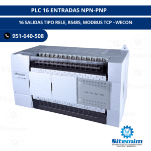 PLC 16 ENTRADAS NPN-PNP 16 SALIDAS TIPO RELE, RS485, MODBUS TCP --WECON