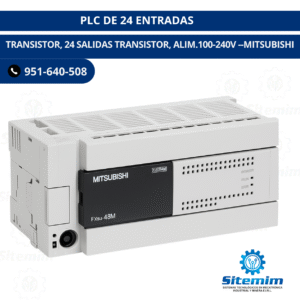 PLC DE 24 ENTRADAS TRANSISTOR, 24 SALIDAS TRANSISTOR, ALIM.100-240V --MITSUBISHI